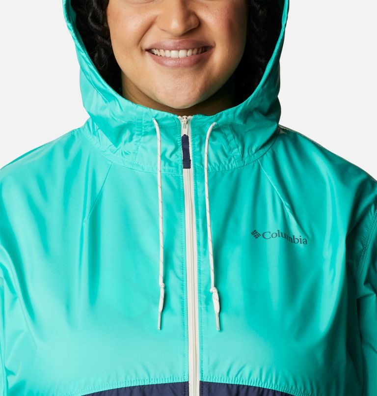 Columbia Flash Forward Windbreaker Jakke Dame Turkis Marineblå | Plus Size 25410Y